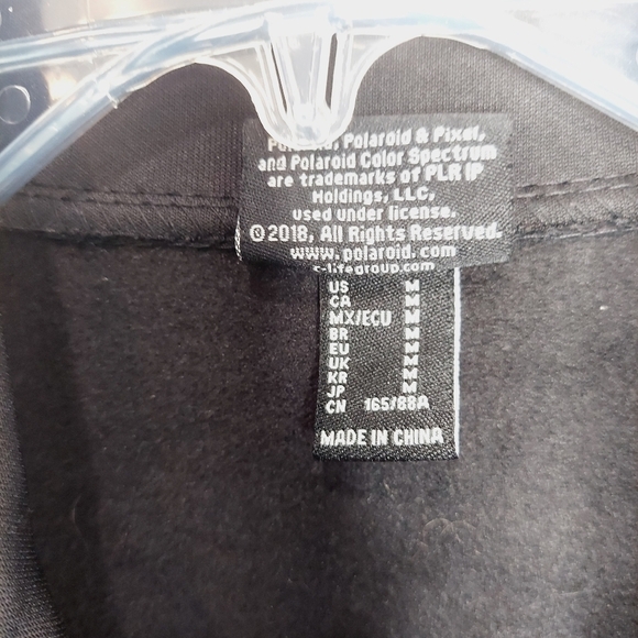 Polaroid Brand Black Cropped Fleece Lined Half Jacket Rainbow Women's Medium EUC - Picture 12 of 12